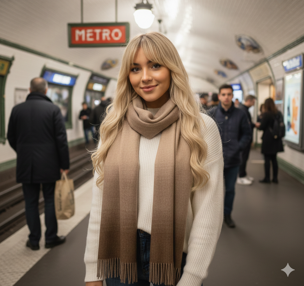 CHÂLE OMBRÉ NON TEINT